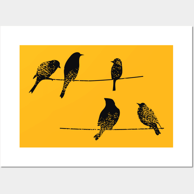 Birds on a wire Wall Art by animericans